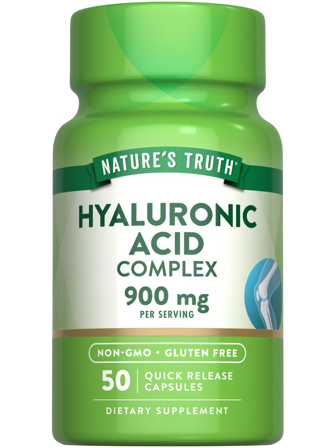 Nature&#39;s Truth Hyaluronic Acid with Collagen MSM 900mg 50 Capsules Non-GMO Gluten Free Supplement