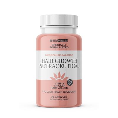 BioMiracle Hair Growth Nutraceutical, Visibly Thicker Hair Volume, Fuller Scalp Coverage, 1 Month Supply, 30 Capsules, Dietary Supplement.