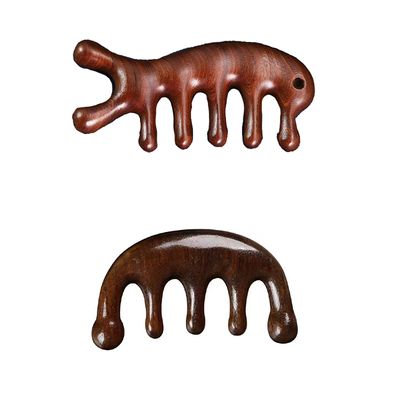Wooden Scalp Massager - Loc Comb Head Hair Tool With Wide Tooth Natural Wood Comb for Meridians