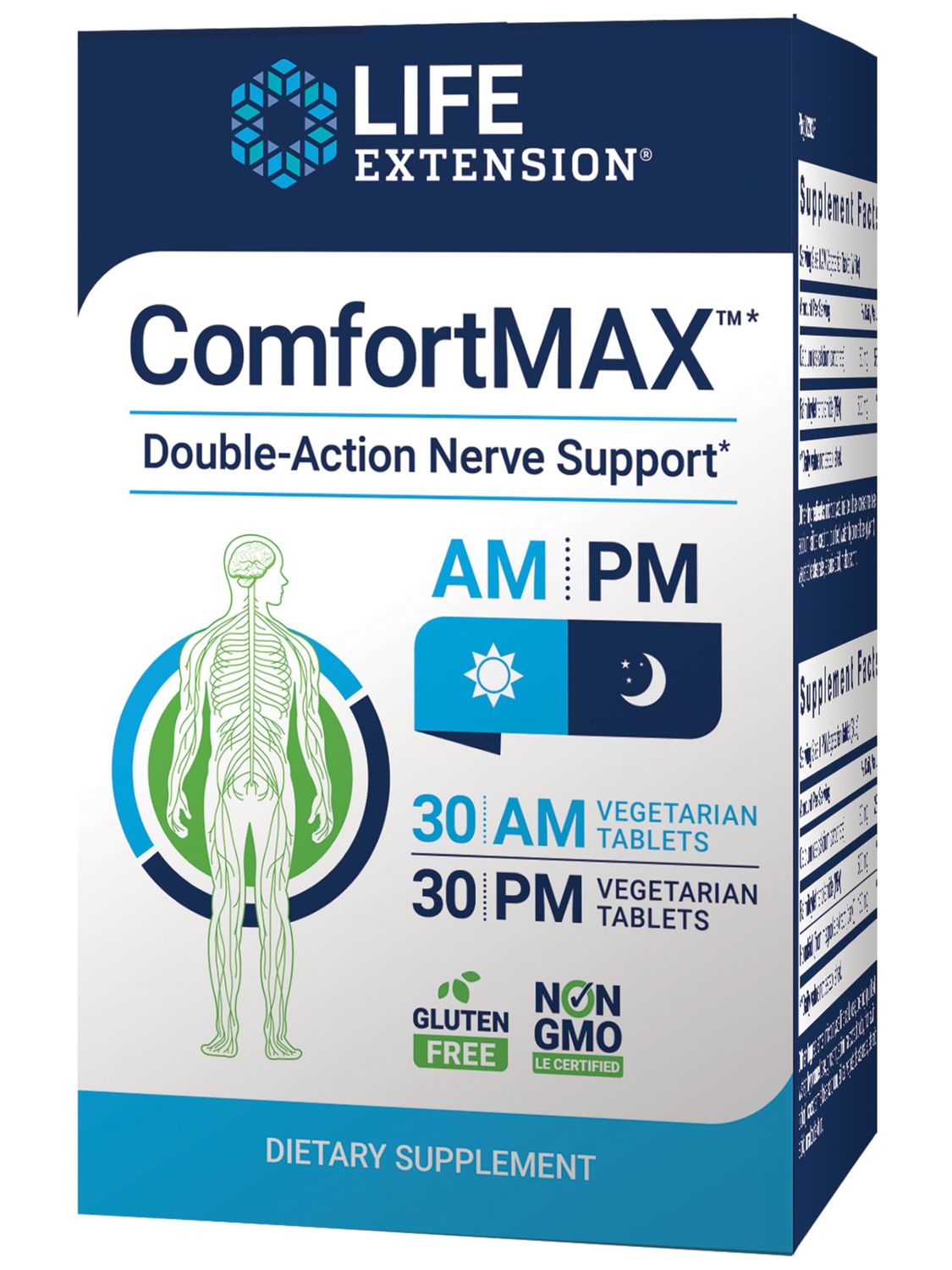 Life Extension ComfortMAX, honokiol and Pea for Nerve Support discomfort Relief, Gluten-Free, Non-GMO, Vegetarian, 60 Tablets