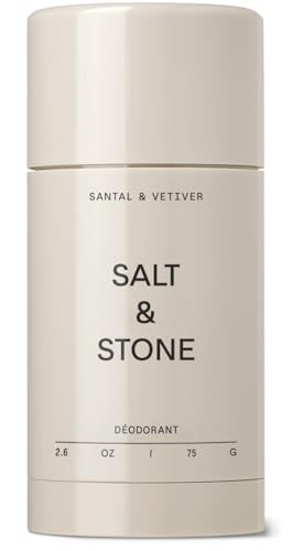 SALT STONE Natural Deodorant - Santal Extra Strength Natural Deodorant for Women Men Aluminum Free with Probiotics, Seaweed Extracts Shea Butter (2.6 oz)