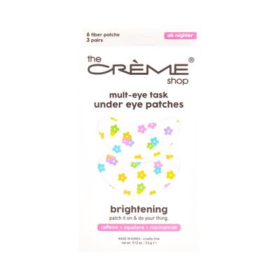 The Crme Shop Mult-Eye Task Under Eye Patches Under Eye Patches for Dark Circles Korean Skin Care Vitamin C, Hyaluronic Acid, Strawberry - All-Nighter (3 Pack)
