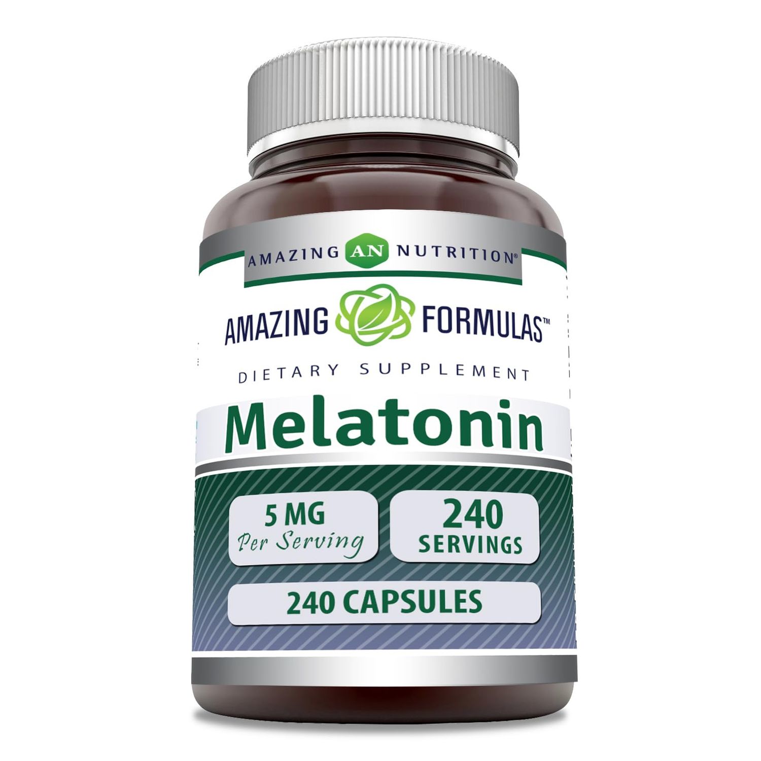Amazing Formulas Melatonin Supplement 5 Mg Per Serving 240 Capsules Non-GMO Gluten Free Made in USA