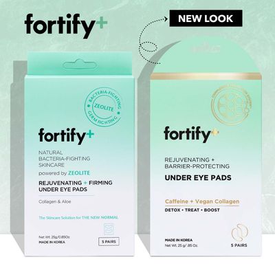 Fortify 9-in-1 Korean Under Eye Pads with Zeolite - Anti Dark Circles Puffy Eyes Treatment, Dermatologist Tested - 5 Pairs (1 Pack)