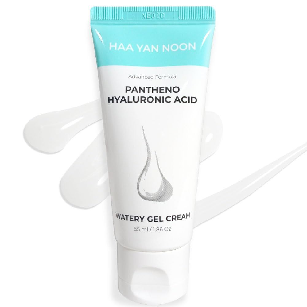 HAA YAN NOON Pantheno Hyaluronic Acid Watery Gel Cream 1.86 Oz 55ml, with Hyaluronic Acid,Panthenol,Centella Hydrating gel texture, Korean Skincare