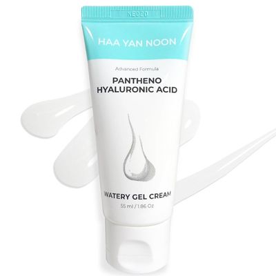 HAA YAN NOON Pantheno Hyaluronic Acid Watery Gel Cream 1.86 Oz 55ml, with Hyaluronic Acid,Panthenol,Centella Hydrating gel texture, Korean Skincare