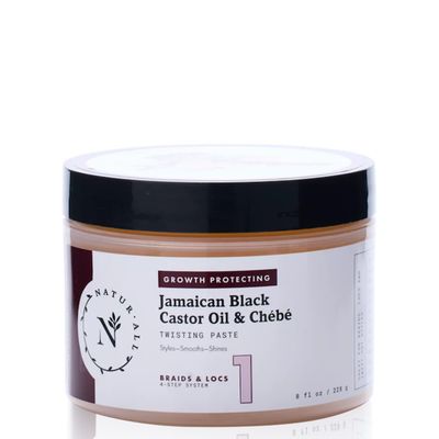 NaturAll Jamaican Black Castor Oil Chebe Braiding Gel - Protective Hair Braiding Gel for Locs, Edge Control, Taming Frizz Twisting- Strong Hold Braid Balm for Dreadlocks, Retwists No Flaking 8 Oz.