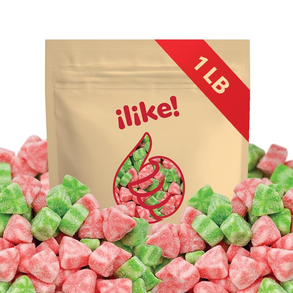 Sour Watermelon Candy 1 Pound Pack Sugar Coated Gummy Candy Fruit Snacks Juicy Watermelon Slices Sweet and Tangy Flavor Gummies