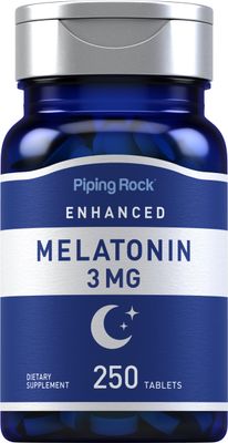 Piping Rock Melatonin 3mg 250 Tablets Adult Support Supplement for Men and Women Vegetarian, Non-GMO, Gluten Free