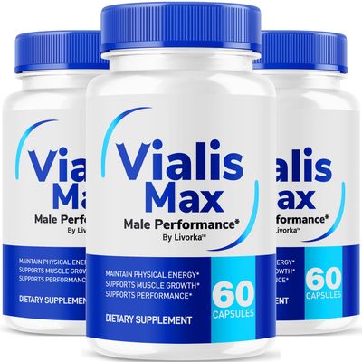 (3 Pack) Vialis Max Pills for Men - Official Vialis Max Premium Male Support Formula for Fast Acting Energy, Endurance and Performance, VialisMax Capsules Advanced Formula, 180 Capsules for 3 Months