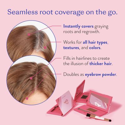 eSalon Root Touch Up Brow Powder, Conceal Cover (Dark Auburn) - Hairline Powder for Women - Scalp Concealer Filler for Thinning Gray Hair Coverage - Creates Thicker Fuller-Looking Hair