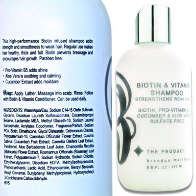 Biotin Vitamin Shampoo For Hair Growth, Aloe Vera Cucumber With Pro Vitamin B, B THE PRODUCT 8.5oz