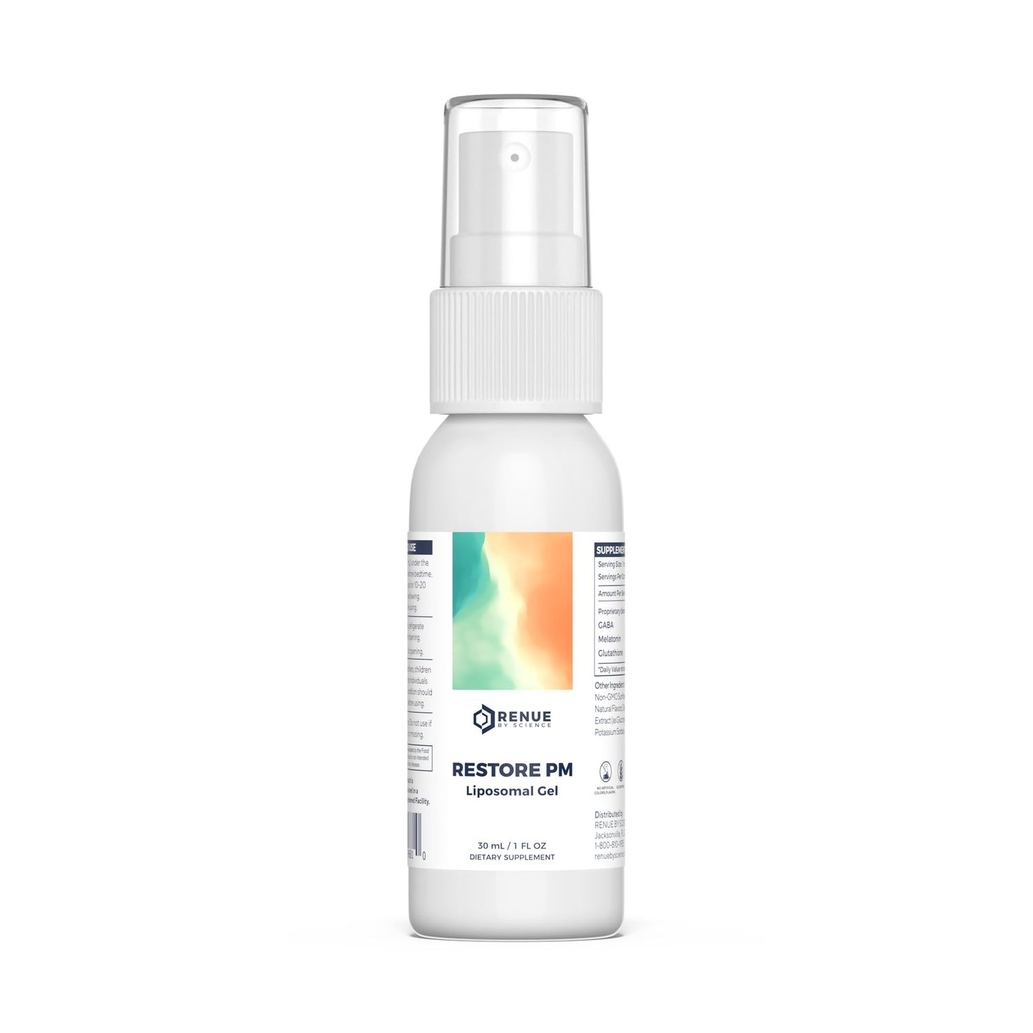 Renue By Science Restore PM Liposomal Melatonin GABA Supplement Spray 30ml Spray with Melatonin Glutathione GABA 10mg - Sleep Aid Melatonin Non-GMO Made in The USA Third Party Tested