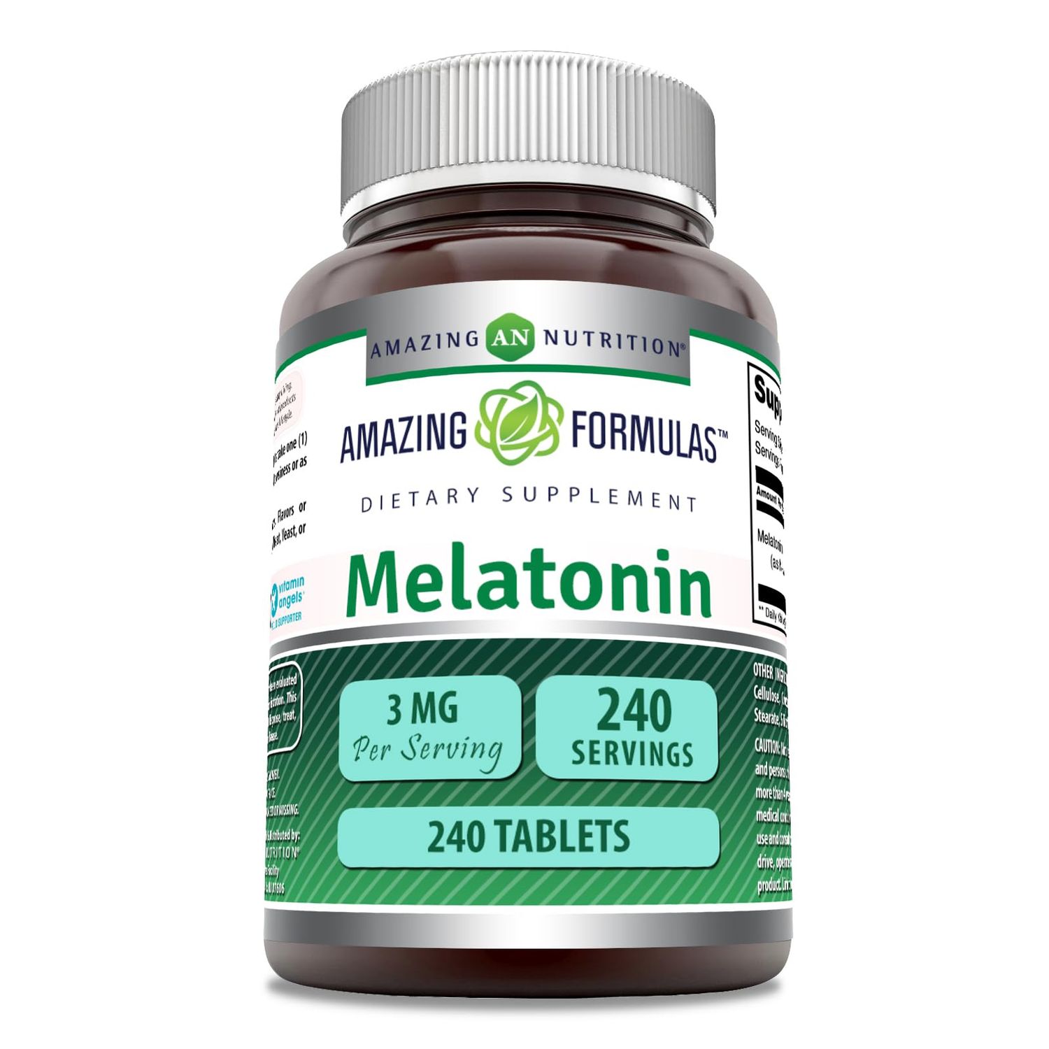 Amazing Formulas Melatonin Supplement 3 Mg Per Serving 240 Tablets Non-GMO Gluten-Free Made in USA