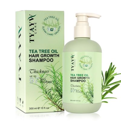 Tea Tree Hair Growth Shampoo, Rosemary Oil, Boitin Hair Regrowth Shampoo for Men Women- 3 in 1 Strengthening Shampoo for Thinning and Hair Loss for All Hair Types 10.0 fl oz