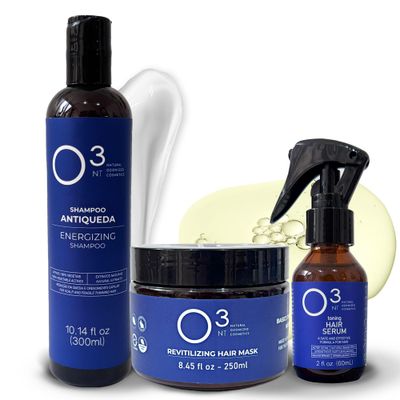 O3NT Energizing Shampoo Revitalizing Mask Hair Serum - High-Performance Natural Hair Treatment - Ozone Therapy - Strengthens Hair Appearance - Shampoo 10.14 Fl Oz Mask 7.05Fl Oz Serum 2.03 Fl Oz
