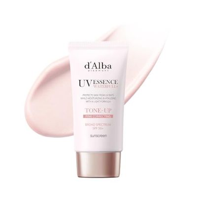 d&#39;alba Piedmont Waterfull Tone-Up Sunscreen Serum BROAD SPECTRUM SPF 50 Korean Sunscreen for Face, All Skin Tones, Sweat Proof Formula (1.69 fl.oz.)