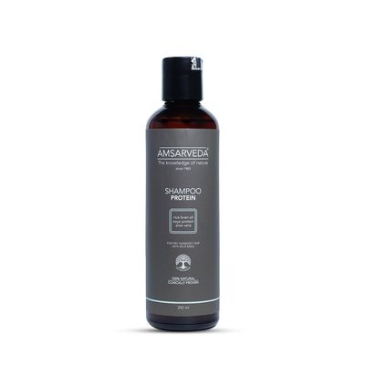 Amsarveda Protein Shampoo - Nourishing Restorative Formula with Keratin, Amla Soya Proteins for Damaged Weak Hair, Promotes Repair Growth - 250ml (8.4 fl oz)