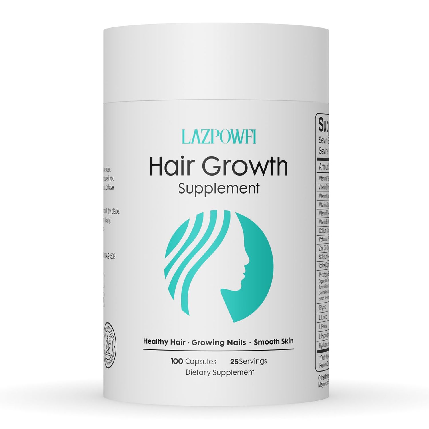 LAZPOWFI Hair Growth Vitamins, Biotin 10000mcg, Vitamin A, B3, C, D, E, Calcium, Hair Growth Supplement, Supports Hair Nails Natural Growth for Stronger - 088