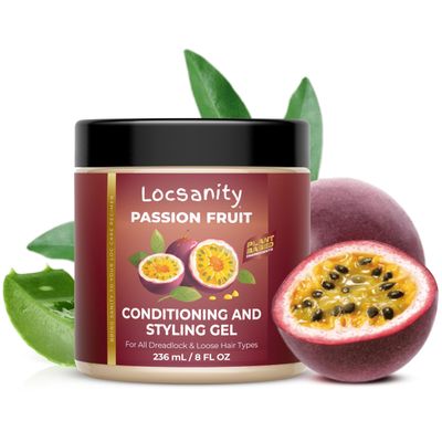 Locsanity Passion Fruit Conditioning and Styling Hair Gel - Braiding Gel for Dreadlocks, Twists and Sisterlocks, Loose Natural Hair, and All Types of Locs