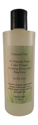 Natural First Organic Apple Cider Vinegar Finishing Rinse wAloe Vera for Dry Hair 8oz