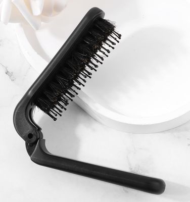 Travel Hair Brush - Mini Folding Boar Bristle Hairbrush for All Hair Types, Compact Pocket-Size Detangling Comb for WetDry Curly Hair Women Men Kids
