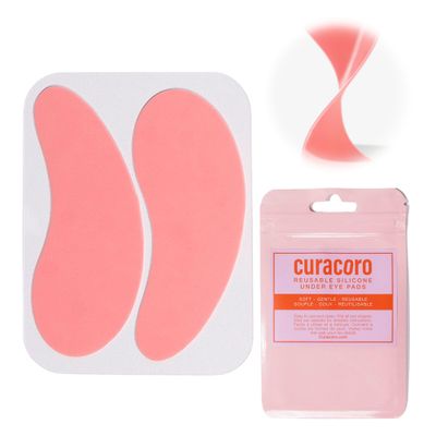 Curacoro Reusable Eye Pads, Silicone Under Eye Patches Lash Lift Cover Eyelash Extension Soft Pads for Sensitive Skin during Eyelash Perm Lamination Lash Extensions Remover (Pink, Style 3)