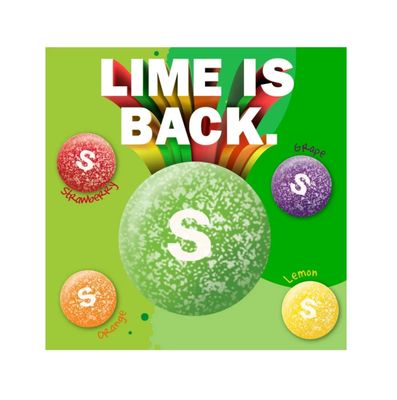 Skittle Sours Candy - Pack of 2 - Sour Outside and Sweet Inside - Bite Size Candy - Perfect for Sharing - Strawberry, Grape, Orange, Lemon, and Lime