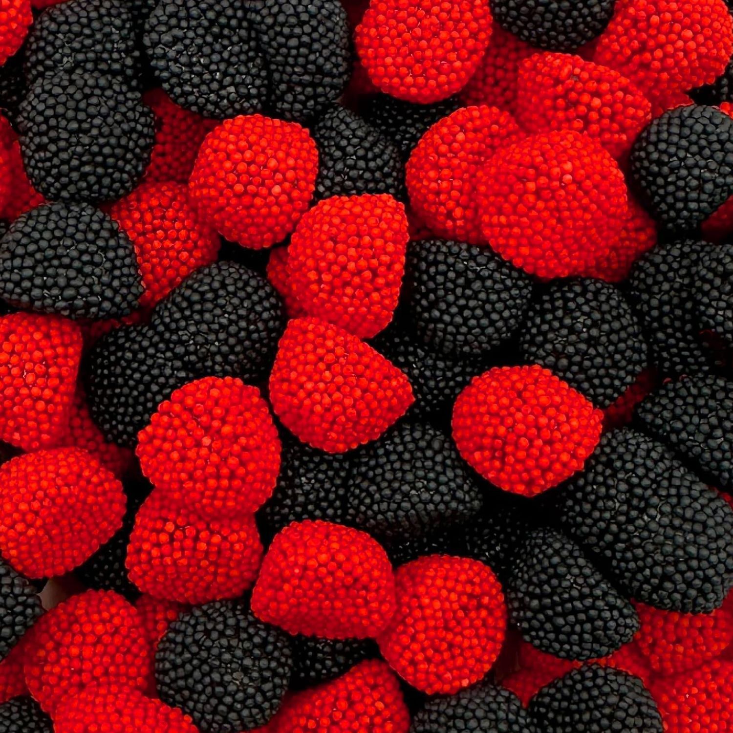 Berries Gummy Candy 1-Pound Bag Crunchy Raspberry and Blackberry Chews