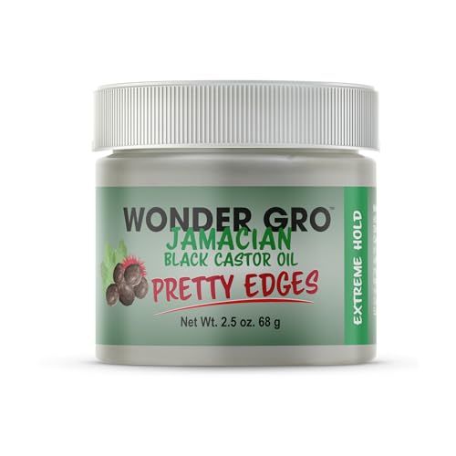 Wonder Gro Jamaican Black Castor Oil Edge Gel for Extreme Hold, 2.4 oz - Soften Control Hair