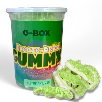 G-BOX Freeze Dried Fruity Gummy Crocodiles, TikTok Trend Items, Freeze Dried Candy, Delightful Crunchy Fruity Flavorful Burst, Air-tight Sealed in a Deli Container (Fruity Crocodiles)