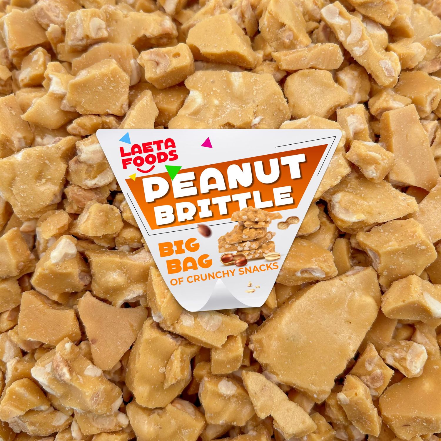 Peanut Brittle Candy 1 Pound Bag Old-Fashioned Delight