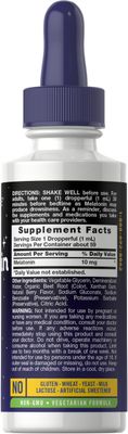 Carlyle Melatonin 10mg 2 fl oz Liquid Drops Berry Flavor for Adults Non-GMO, Vegetarian Supplement