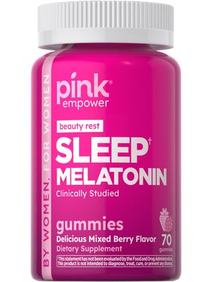 PINK Melatonin Gummies for Adults 10mg Max Potency Mixed Berry Flavor Vegan, Non-GMO Gluten Free Supplement