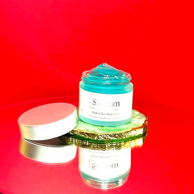 Siri Hom Hydra Skin Night Gel, Aloe Vera with Hyaluronic Acid and Collagen, Hydrating Face Moisturizer