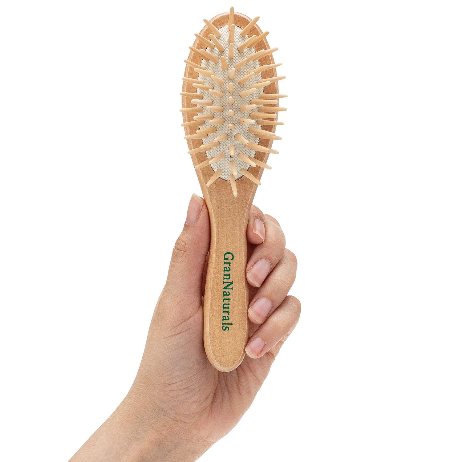 Small Hair Brush for Purse - Wooden Bristle Detangler Hairbrush For Detangling Women, Men Kids Wet or Dry Hair - Natural Wood Handle Bristles - Travel Size and Fits in Pocket or Purse