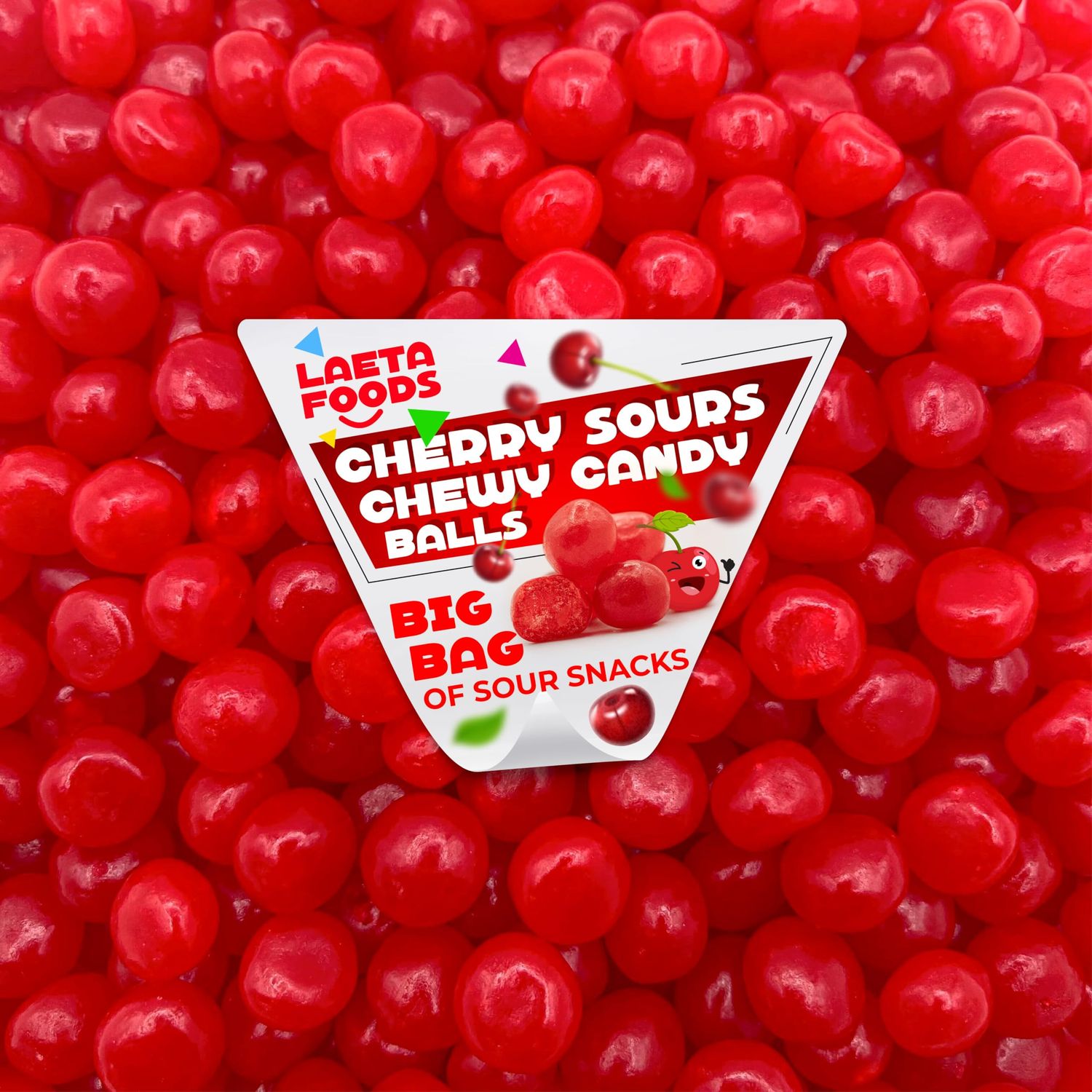 Cherry Sours Chewy Red Candy 1 Pound Bag Sour Red Candy Sour Cherry Balls Cherry Sours Candy Balls Aprox.150 pieces