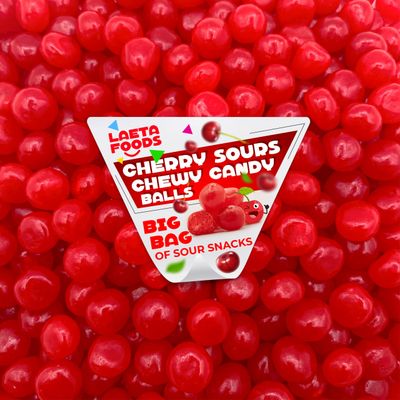 Cherry Sours Chewy Red Candy 1 Pound Bag Sour Red Candy Sour Cherry Balls Cherry Sours Candy Balls Aprox.150 pieces