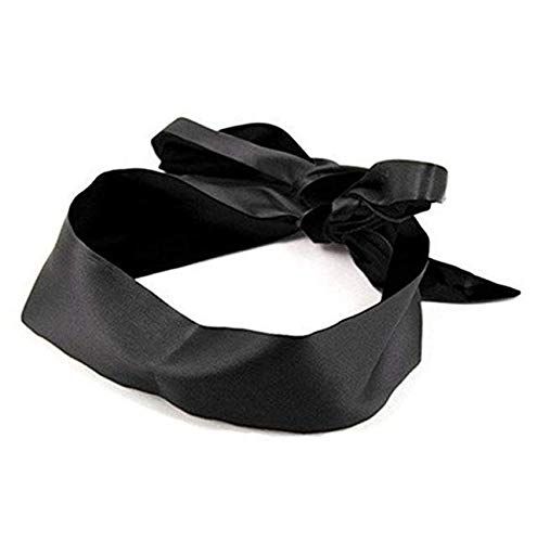 DNHCLL 150cm59&quot; Black Soft and Comfortable Sleeping Mask Silky Satin Eye Mask Blindfold
