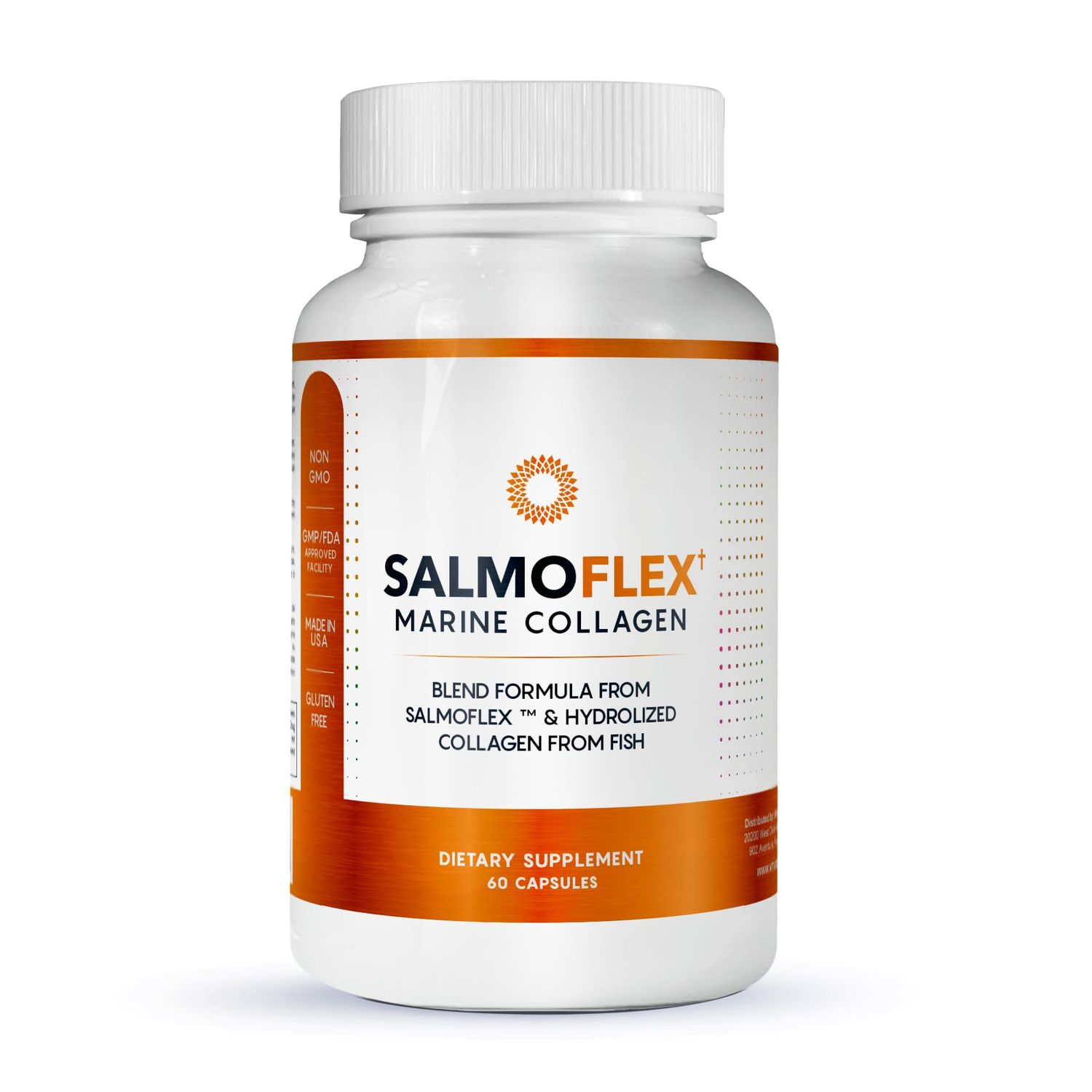VITASEI Salmoflex Marine Collagen Peptides Pills WHyaluronic Acid, Vitamin C, D, E Salmon Supplements - Hair, Skin, Nails Multivitamin for Women Men Knee, Joint Relief - 60 Capsules