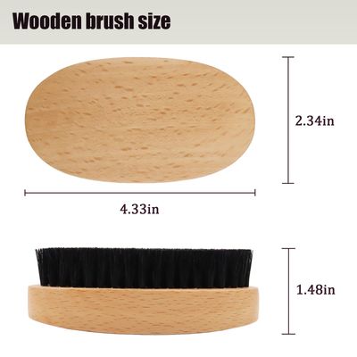 Men's Beard Brush Kit with Pearwood Comb and Boar Bristle Beard Brush, Beard Grooming Tools for Home and Barbershop