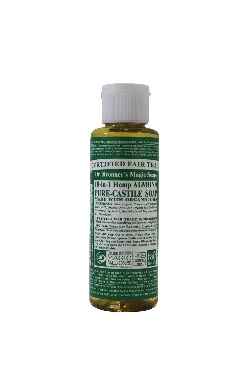 Dr Bronners Magic Soap All One Csal04 4 Oz Almond 18 In 1 Dr. Bronner&#39;S Liquid Soap