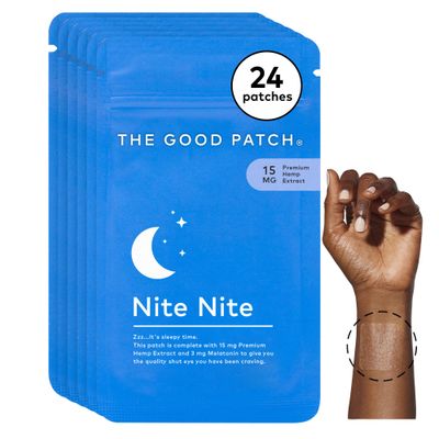 The Good Patch Nite Nite Sleep Patch Support with Hemp and Melatonin, Sustained Release, Natural Patch, Plant Powered Wearable Wellness (24 Total Patches)