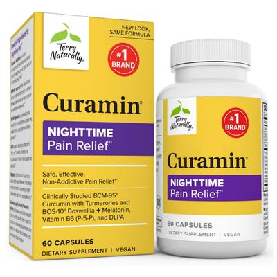 Terry Naturally Curamin Nighttime - Non-GMO Supplement to Support Healthy Sleep Relaxation - 60 Capsules