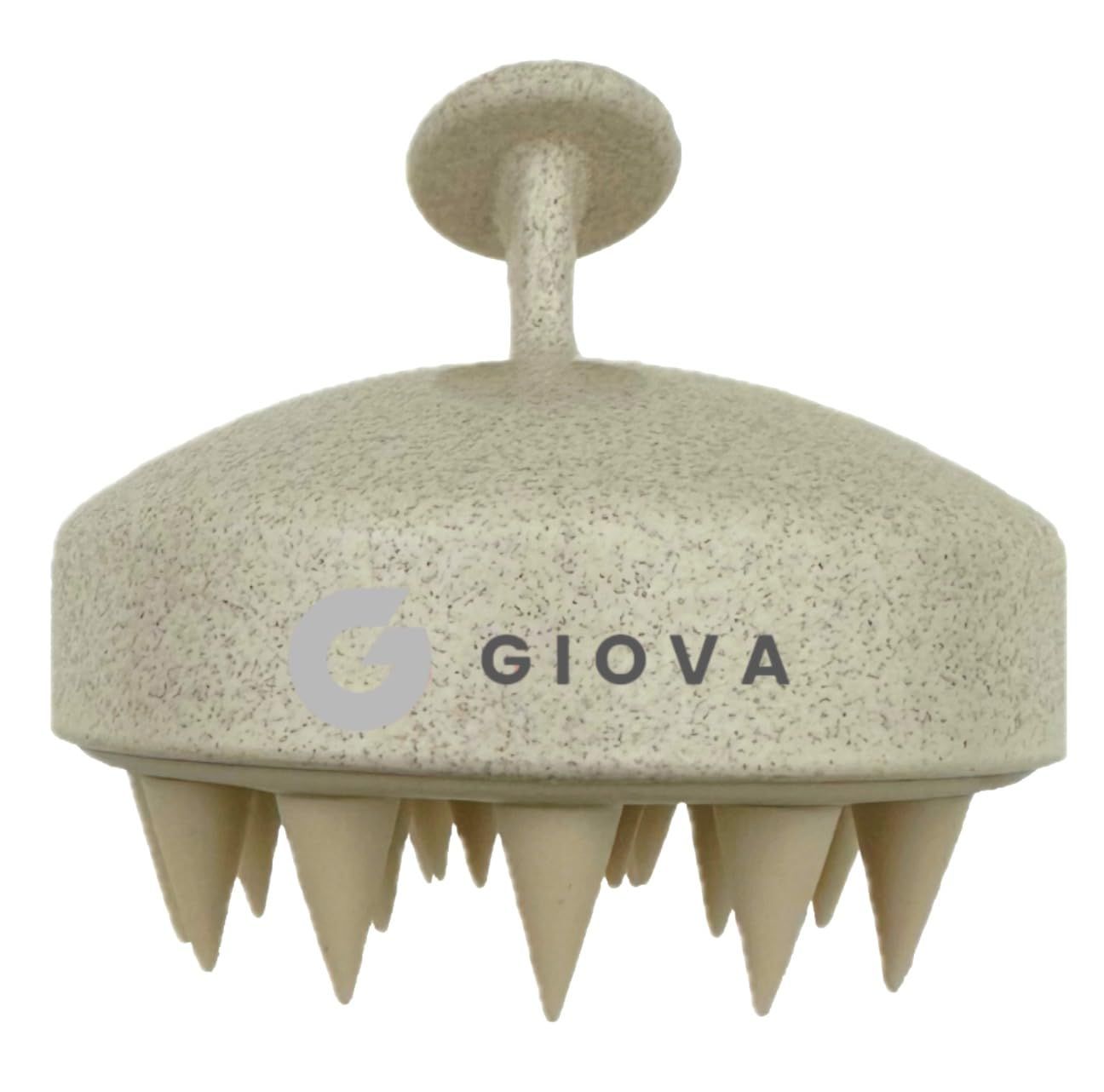 Giova Scalp Massager for Hair Growth, Soft Silicone Scalp Scrubber and Dandruff Removal Shampoo Brush for Scalp Exfoliator (Beige)
