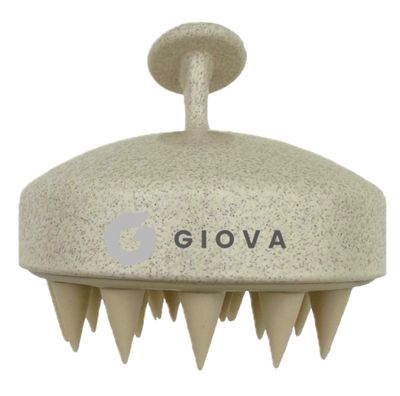Giova Scalp Massager for Hair Growth, Soft Silicone Scalp Scrubber and Dandruff Removal Shampoo Brush for Scalp Exfoliator (Beige)