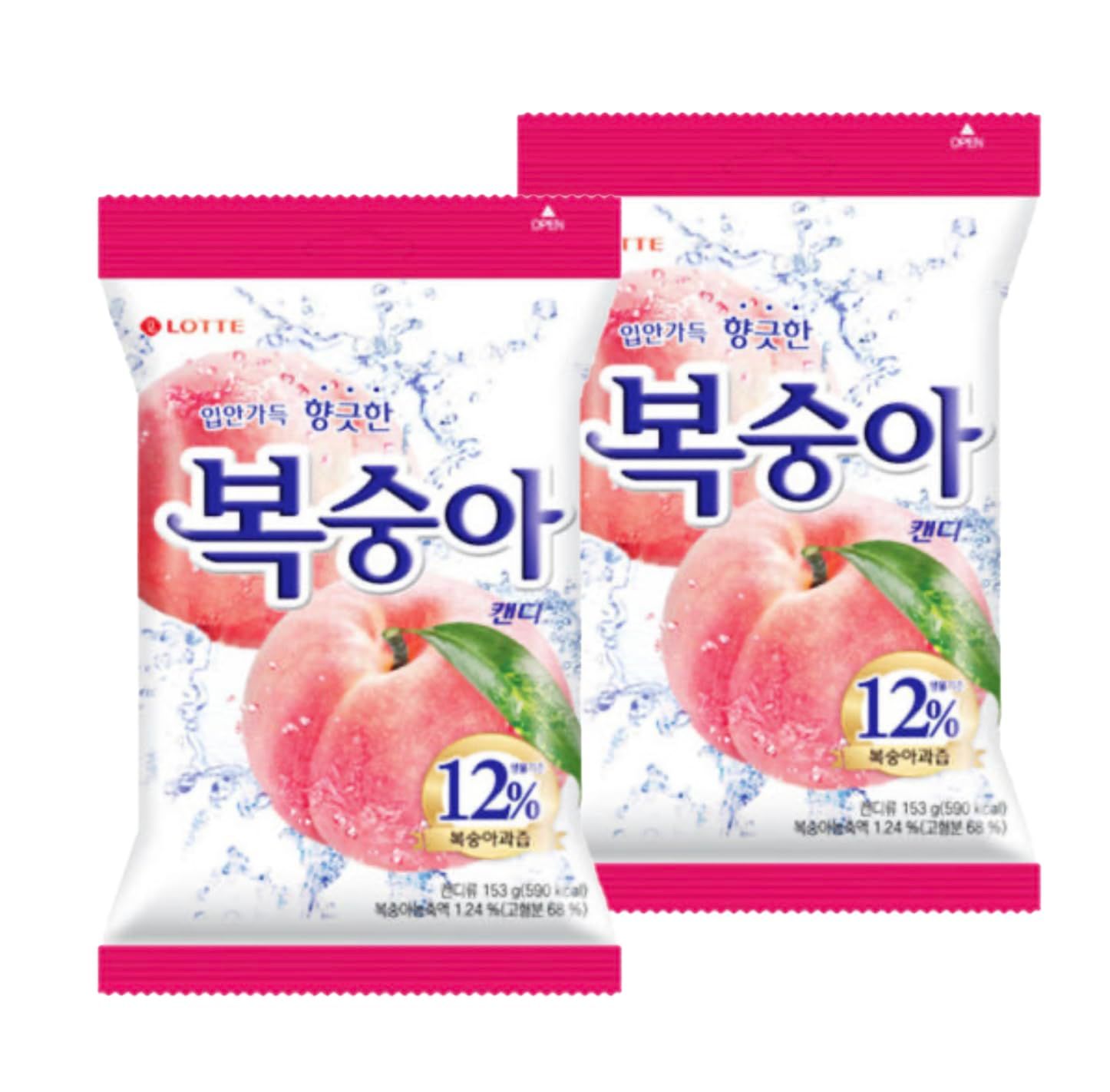 Sweet Peach Flavor Hard Candy - Individually Wrapped, 5.4oz (153g), Pack of 2