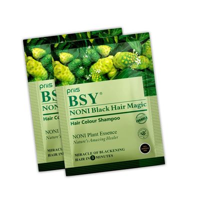 Pack of 3 - BSY Noni Black Hair Magic - Organic Natural Hair Dye (Black) - 20ml