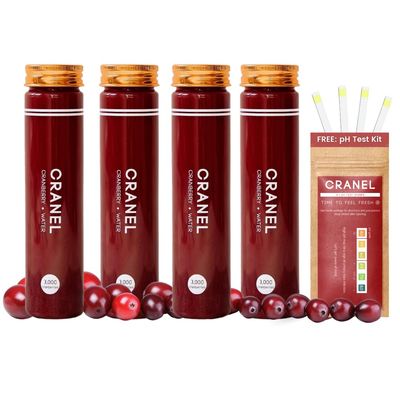 CRANEL UTI Support Cranberry Elixir, 4X Bottles (Monthly Supply) Clinically-Proven Antibiotic-Free, Packed with 3,000 Real Cranberries (Tart Taste) Vegan Non-GMO, Zero Added Sugar