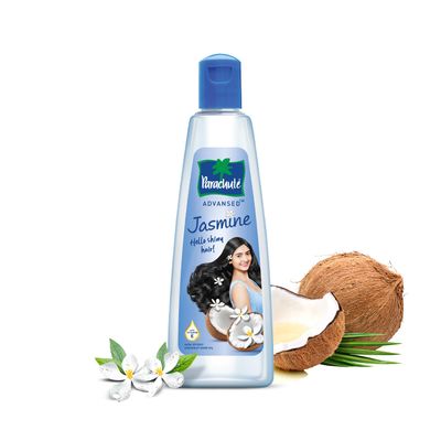 Parachute Advansed Jasmine Enriched Coconut Hair Oil with Vitamin-E For Scalp Nourishment Stronger, Softer, Silkier Hair Indian Hair Oil All Hair Types 10.1 Fl.oz